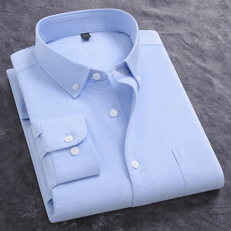 Oxford Cotton Casual Shirt Business - Lente Nieuwe Mannen Oxford Shirt Lange