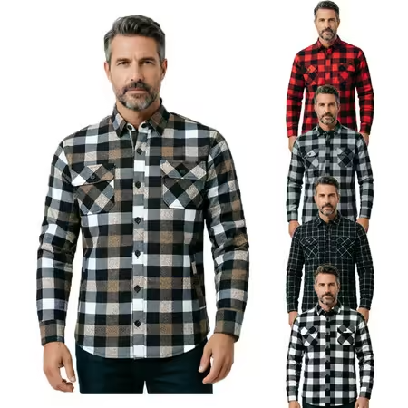 Flannel Plaid Shirt Heavy Weight - 2026 Herfst en winter, Amerikaans retro,