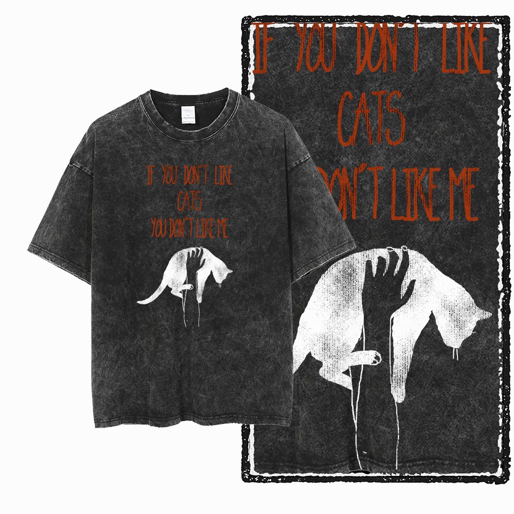 Acid Wash Vintage Graphic T Shirt - G55 Acid Washed Zwart Katoen Cool