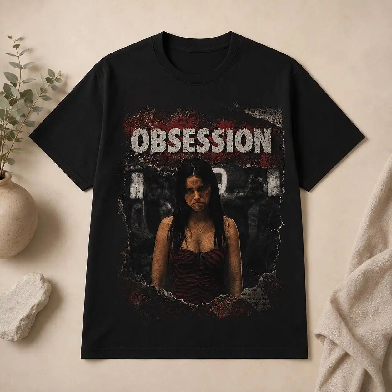 Acid Wash Vintage Graphic T Shirt - Obsession Graphic T-shirt, Vintage Acid Wash