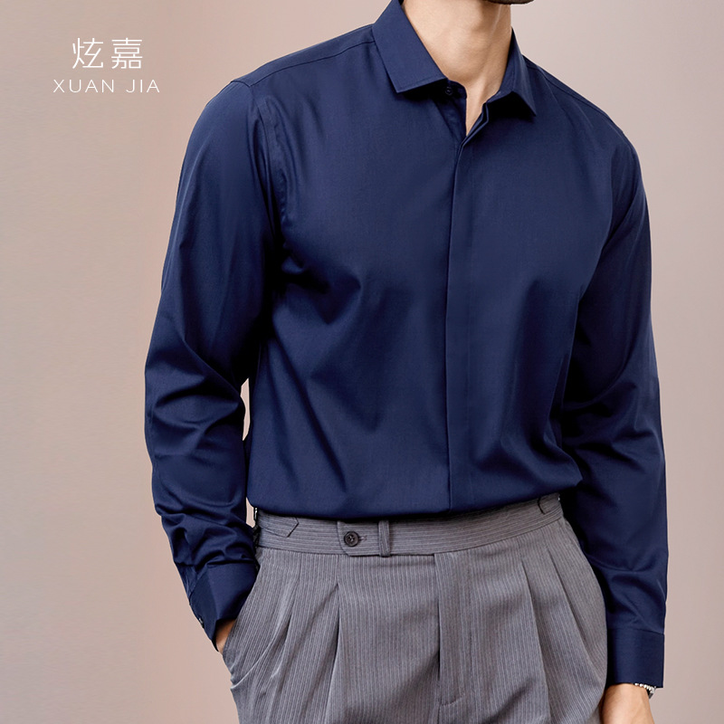 Mens Satin Silk Dress Shirt - Heren zijden overhemd 2026 lente en