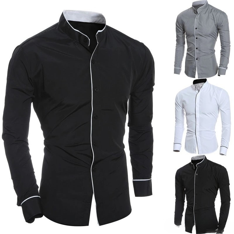 Herenshirts, slim fit, effen k - Mandarin Collar Formal Shirt Slim Fit recensie en prijs