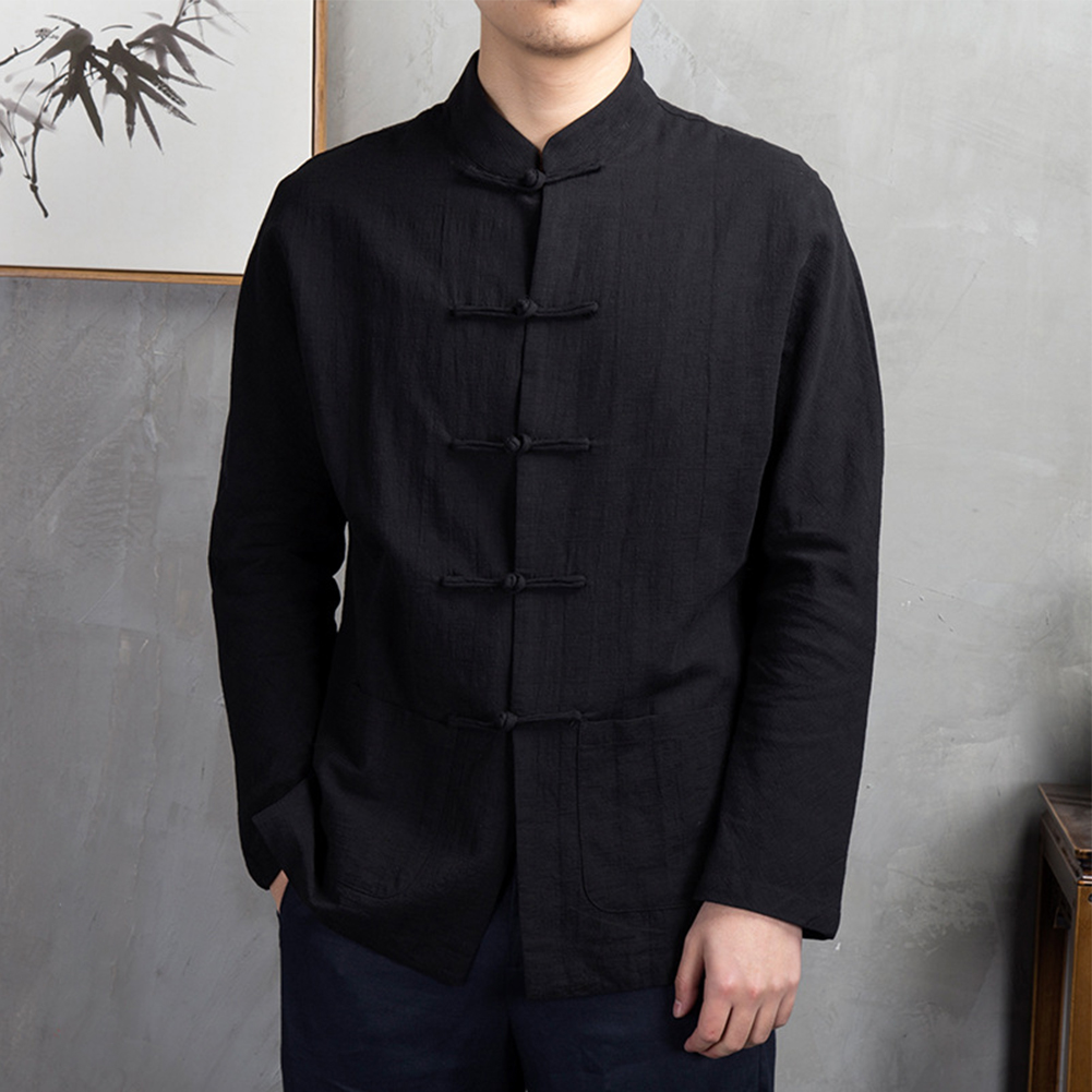 Retro Casual Heren Chinese Tra - Mens Linen Shirt Long Sleeve recensie en prijs