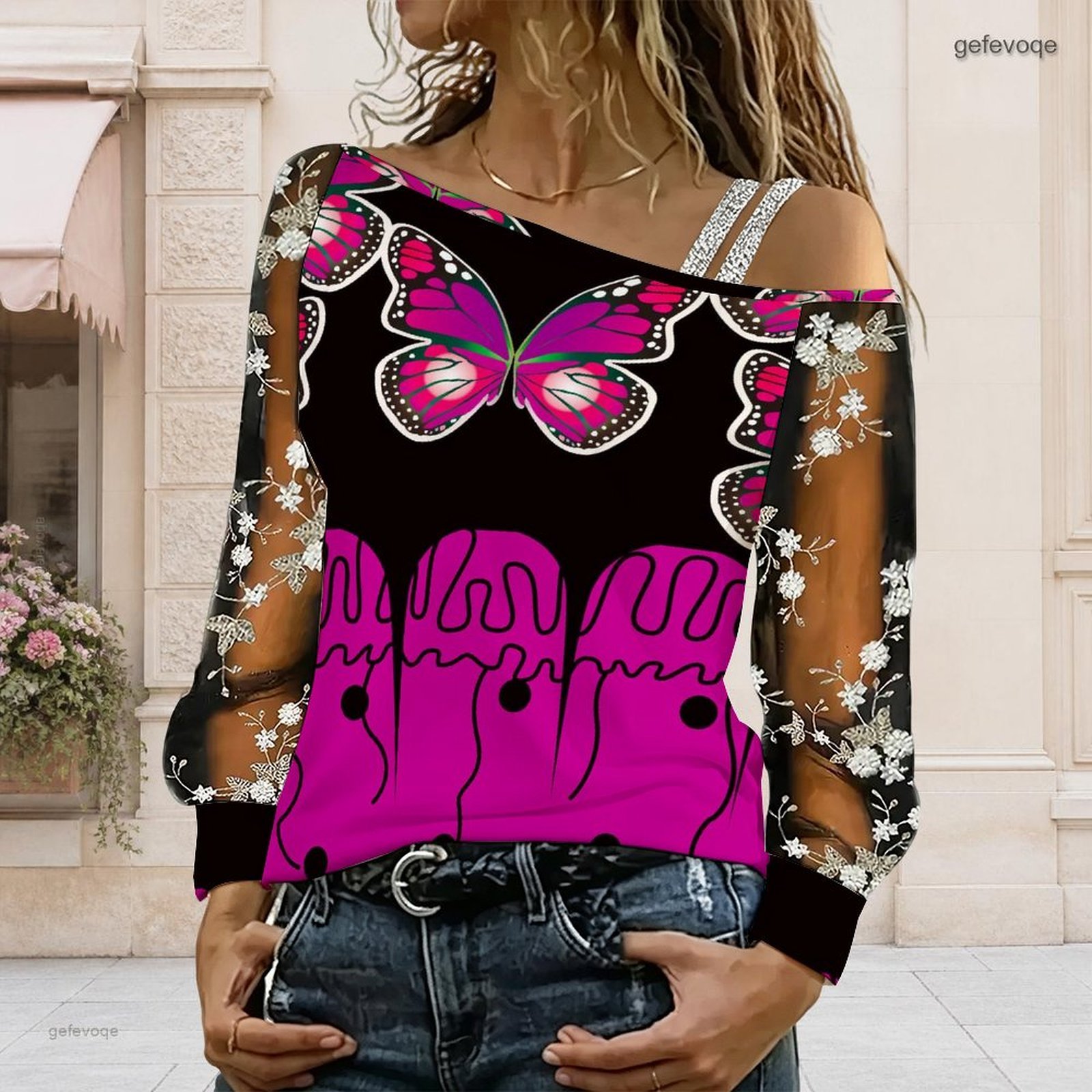 Dames off-shoulder blouse, asy - T-Shirts recensie en prijs