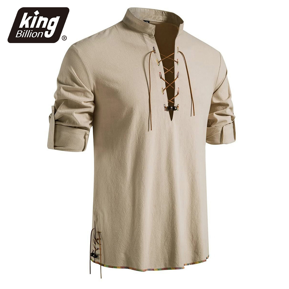 Heren Henley-hals Middeleeuws  - Medieval Gothic Lace Up Pirate Shirt recensie en prijs