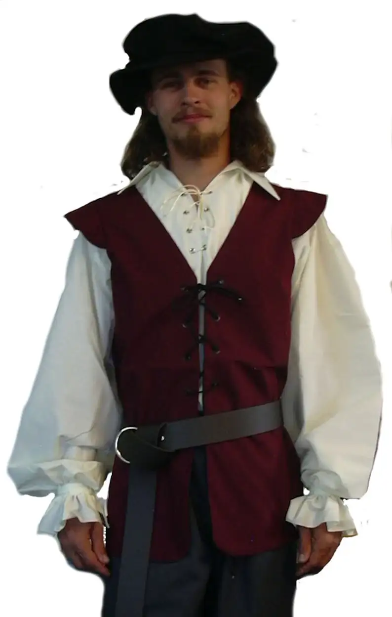 Middeleeuwse shirts gegolfde g - Medieval Gothic Lace Up Pirate Shirt recensie en prijs