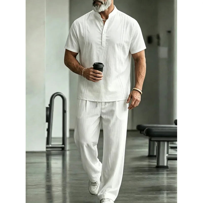 Heren linnen casual 2-delige s - Mens Linen Shirt Long Sleeve recensie en prijs