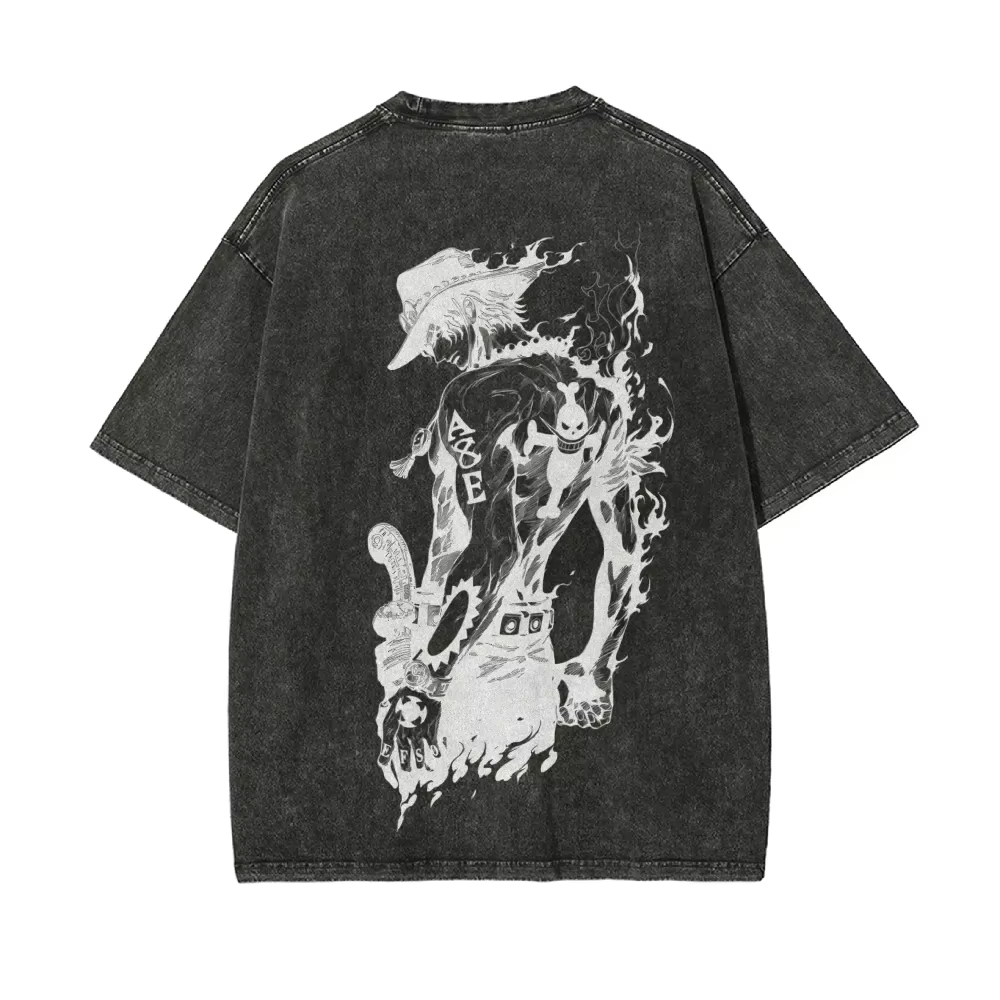 Ace T-shirt Heren One Piece Ac - Acid Wash Vintage Graphic T Shirt recensie en prijs