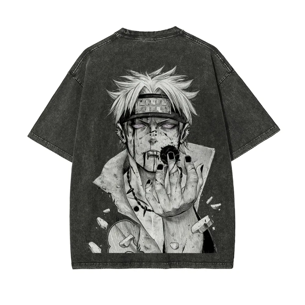 Naruto Pain T-shirt Rinnegan A - Acid Wash Vintage Graphic T Shirt recensie en prijs