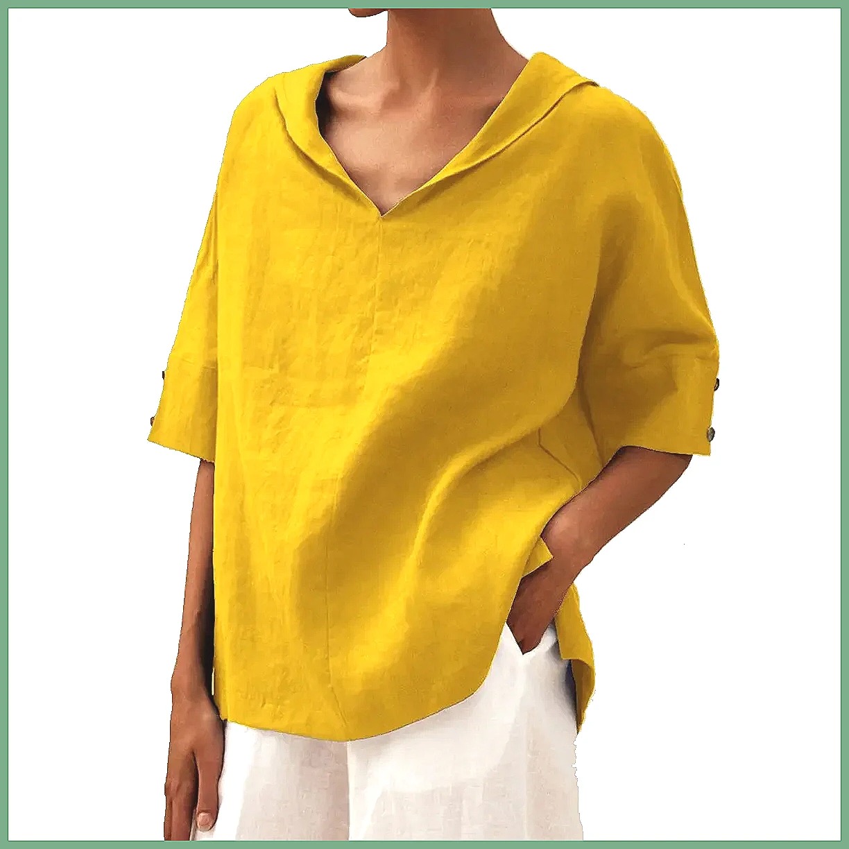 Losvallend katoenen linnen ove - Shirts recensie en prijs