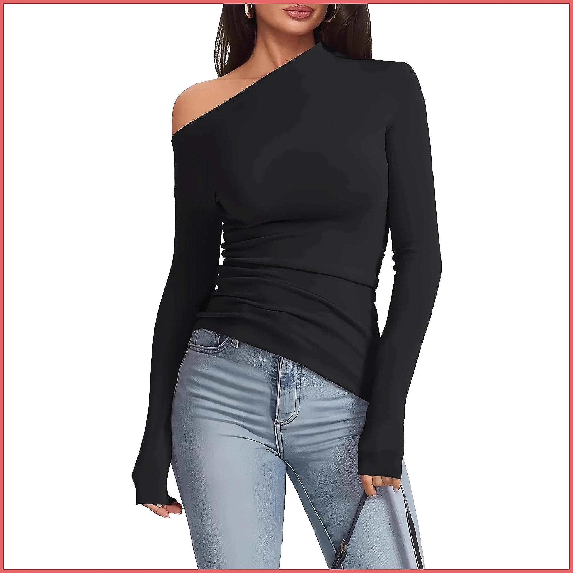 Off-shoulder T-shirt met lange - T-Shirts recensie en prijs
