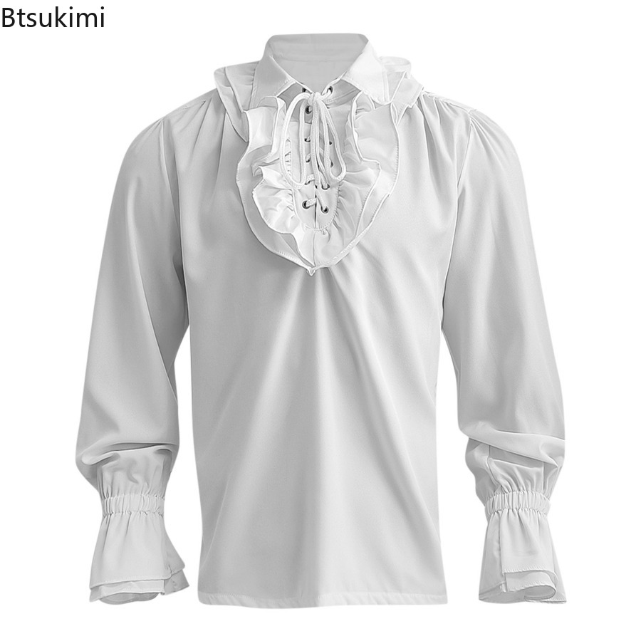 Heren Middeleeuwse Renaissance - Medieval Gothic Lace Up Pirate Shirt recensie en prijs